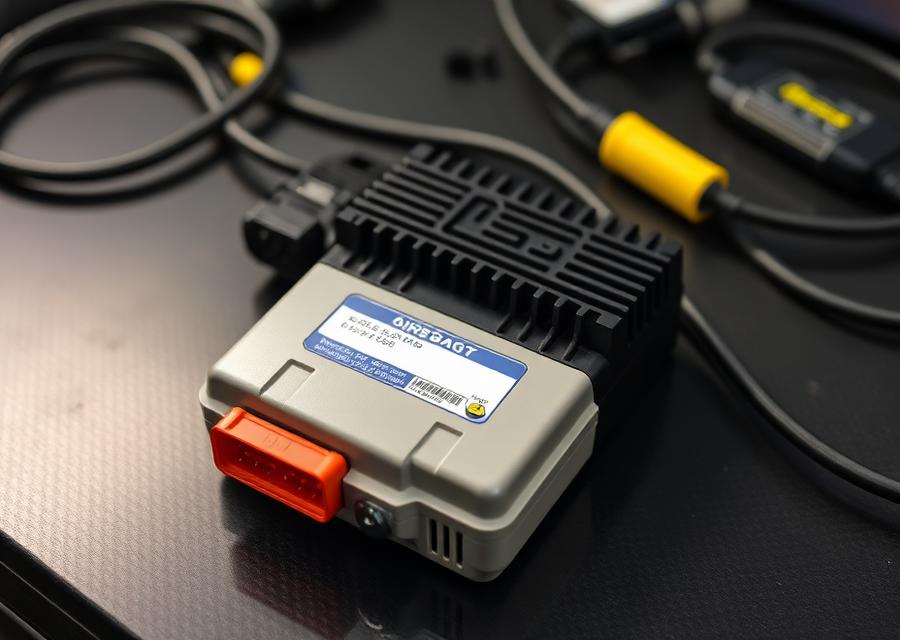 Módulo de airbag SRS com conector e cabos de diagnóstico